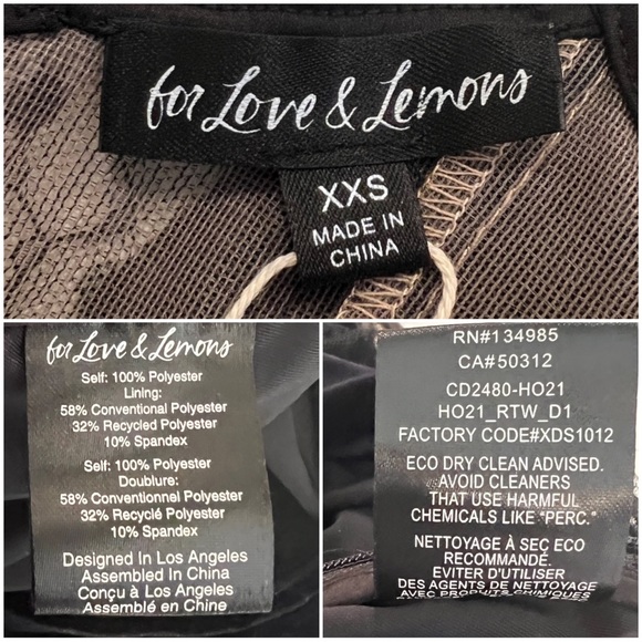 •FOR LOVE & LEMONS• Black Velvet & Lace Jourdan Bodycon Minidress Size XXS - Picture 11 of 16